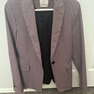 Pinko Women's Houndstooth Blazer - Maroon, Black and White